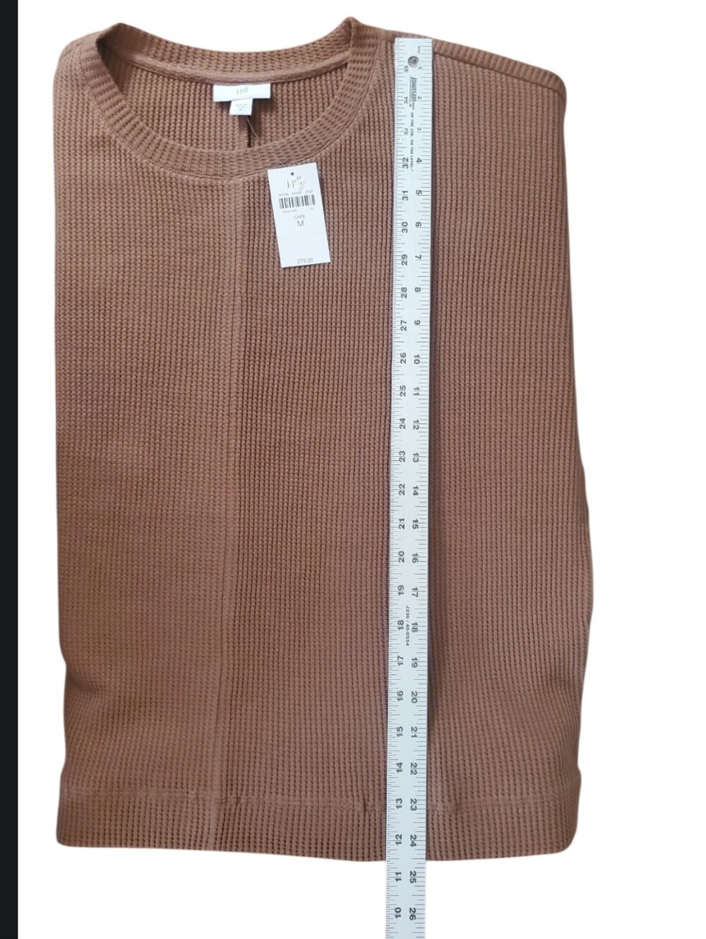 J.Jill Relaxed Waffle Longsleeves Top Cafe 100% Cotton Travel M - Picture 9 of 9